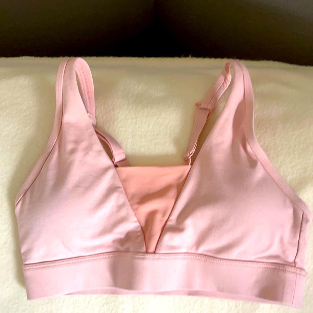 Thick baby pink lorna jane sports bra